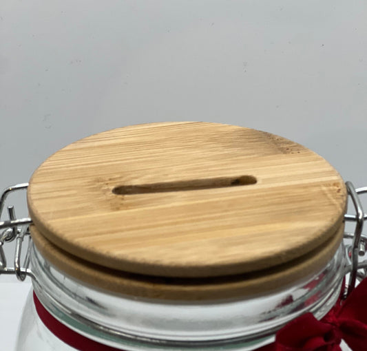 Personalised 1 or 2 pound coin jar,Money Box . Piggy bank with money slot. Can be any name and coin of your choice.savings jar