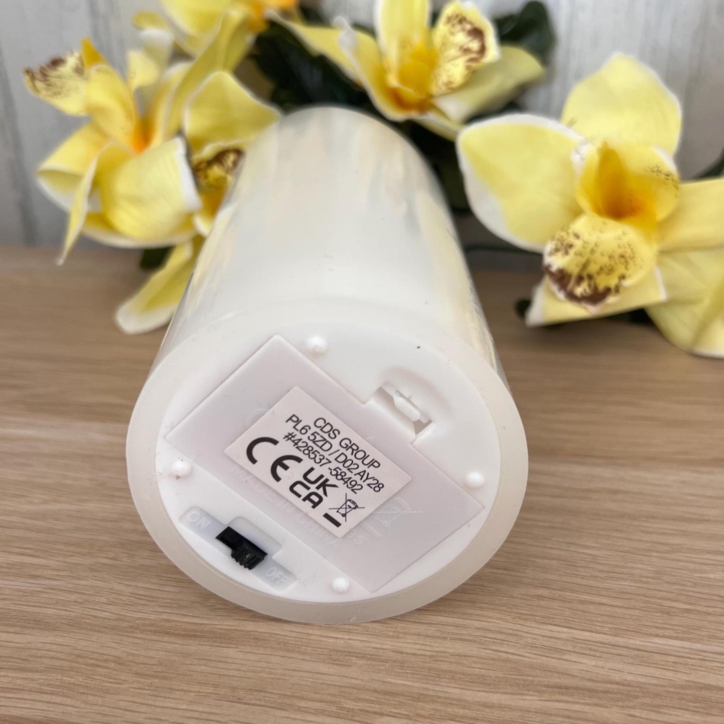 Memorial Candle personalised with photo. Memorial Keepsake. In loving memory of. battery candle with image set in wax coating. fresh cotton