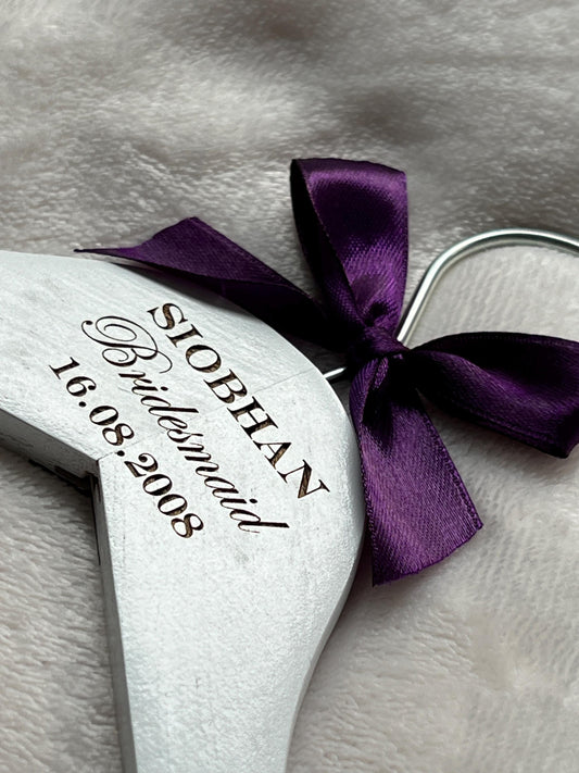 Wedding hanger- Engraved wooden hanger-Personalised to your wedding. keepsake. Bride- Groom-Best man-Bridesmaid-Wedding party-Wedding Favour