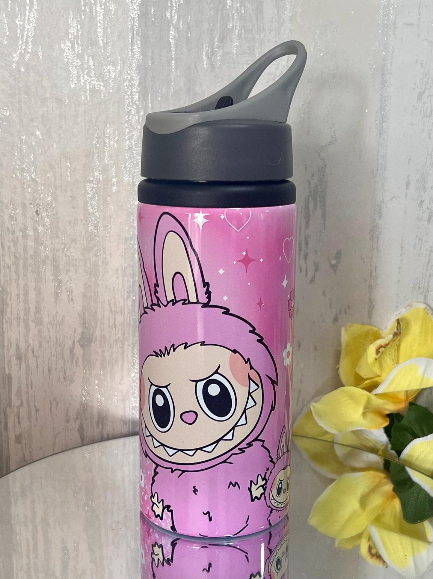 Labubu inspired water bottle | Labubu | girl and boy | aluminium water bottle | child’s water bottle