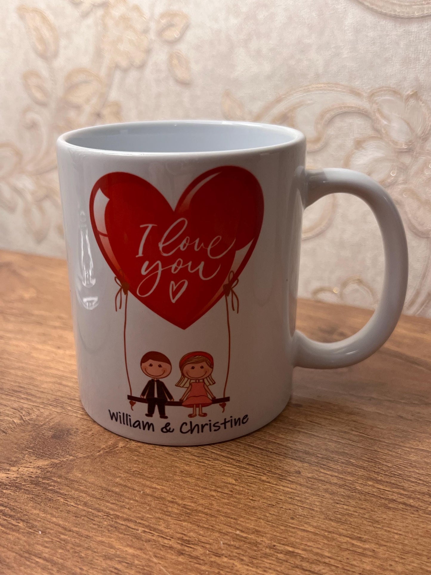 Cute romantic personalised love you mug. Couple , Anniversary just to say I love you. gift girlfriend , boyfriend, wife, etc Birthday gift