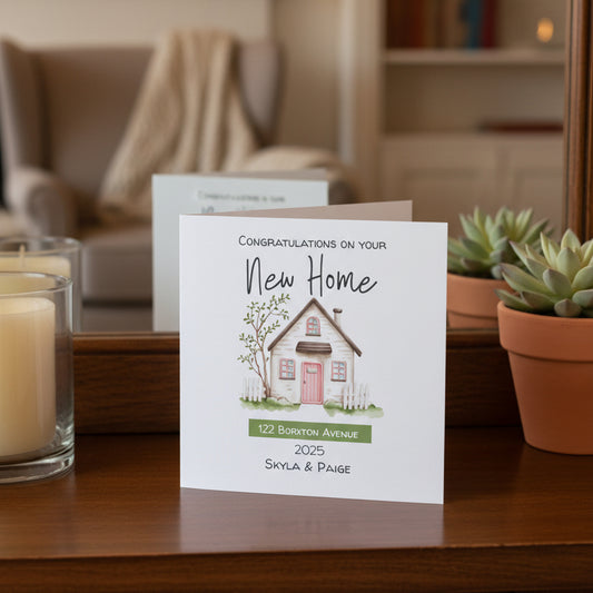 Personalised New Home Card | Moving House Card with Optional Engraved Keyring