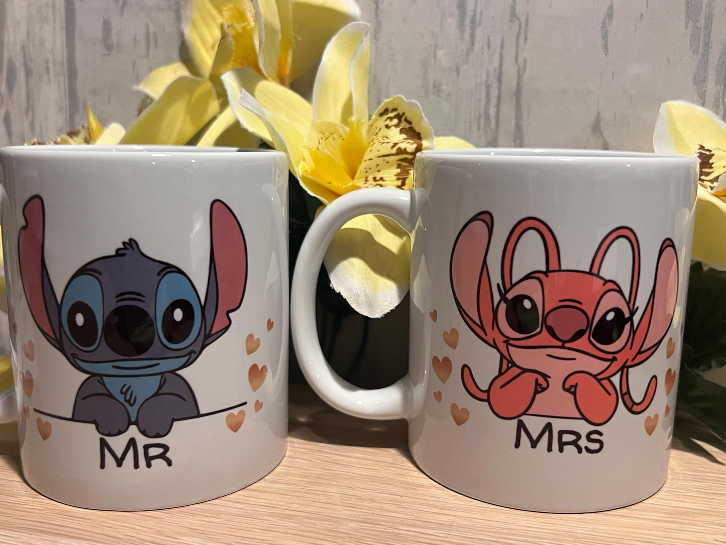 Personalised Stitch cup, mug. 11oz, with any name. Birthday or Easter gift. Choice of front pattern or both. Stitch mug.