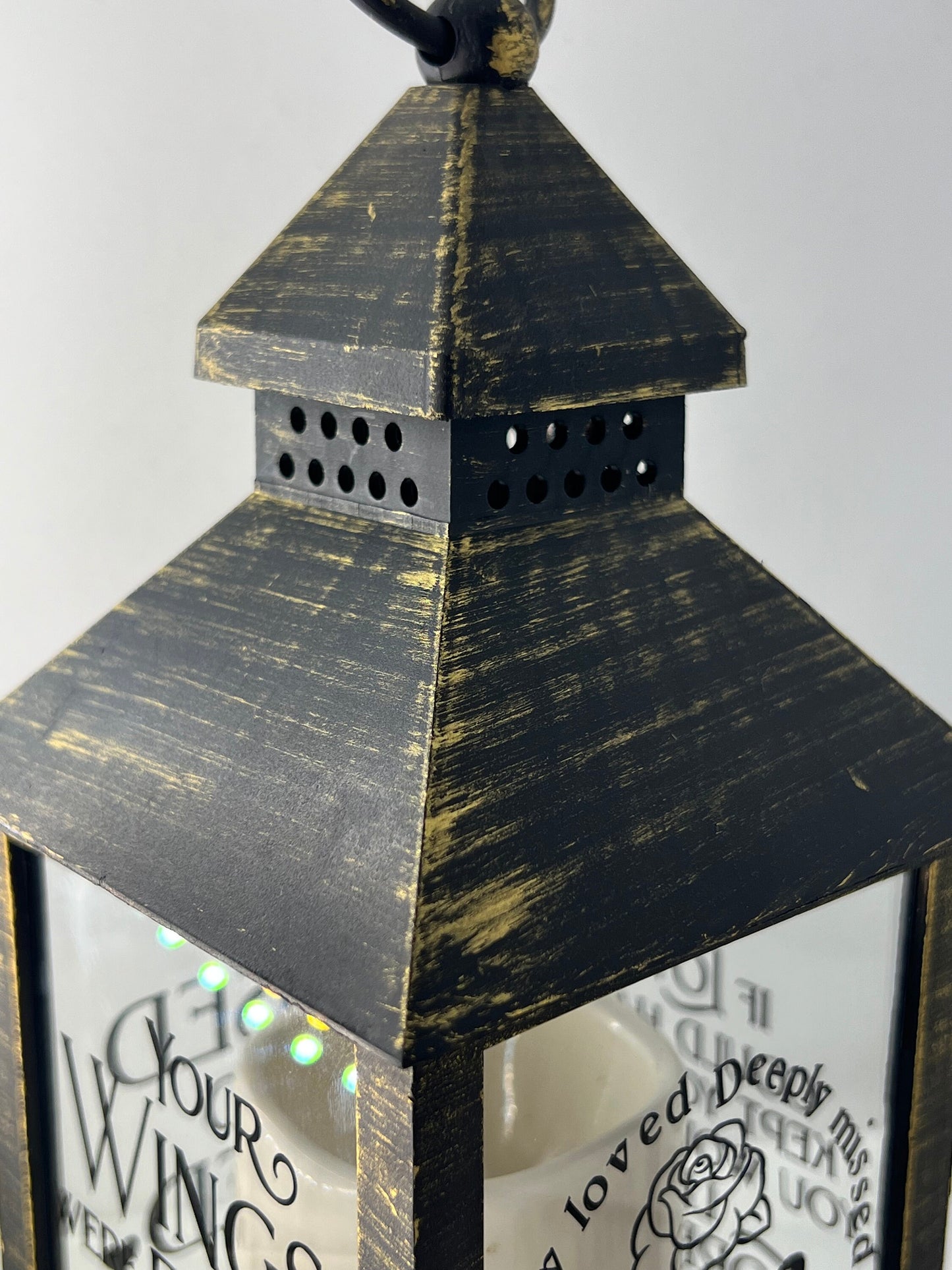Personalised Memorial Lantern with choice of Verse. Interior and Exterior use. Graveside memorial lantern.