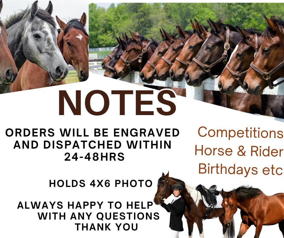 Personalised Horse & Rider Photo Frame | 6×4 or 5×7 | Equestrian Keepsake