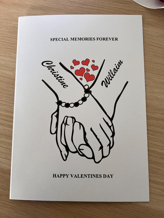 Special Memories forever card for him or her, 21cm x14.8cm. Personalised, Anniversary etc card-with names, birthday, Can change any words