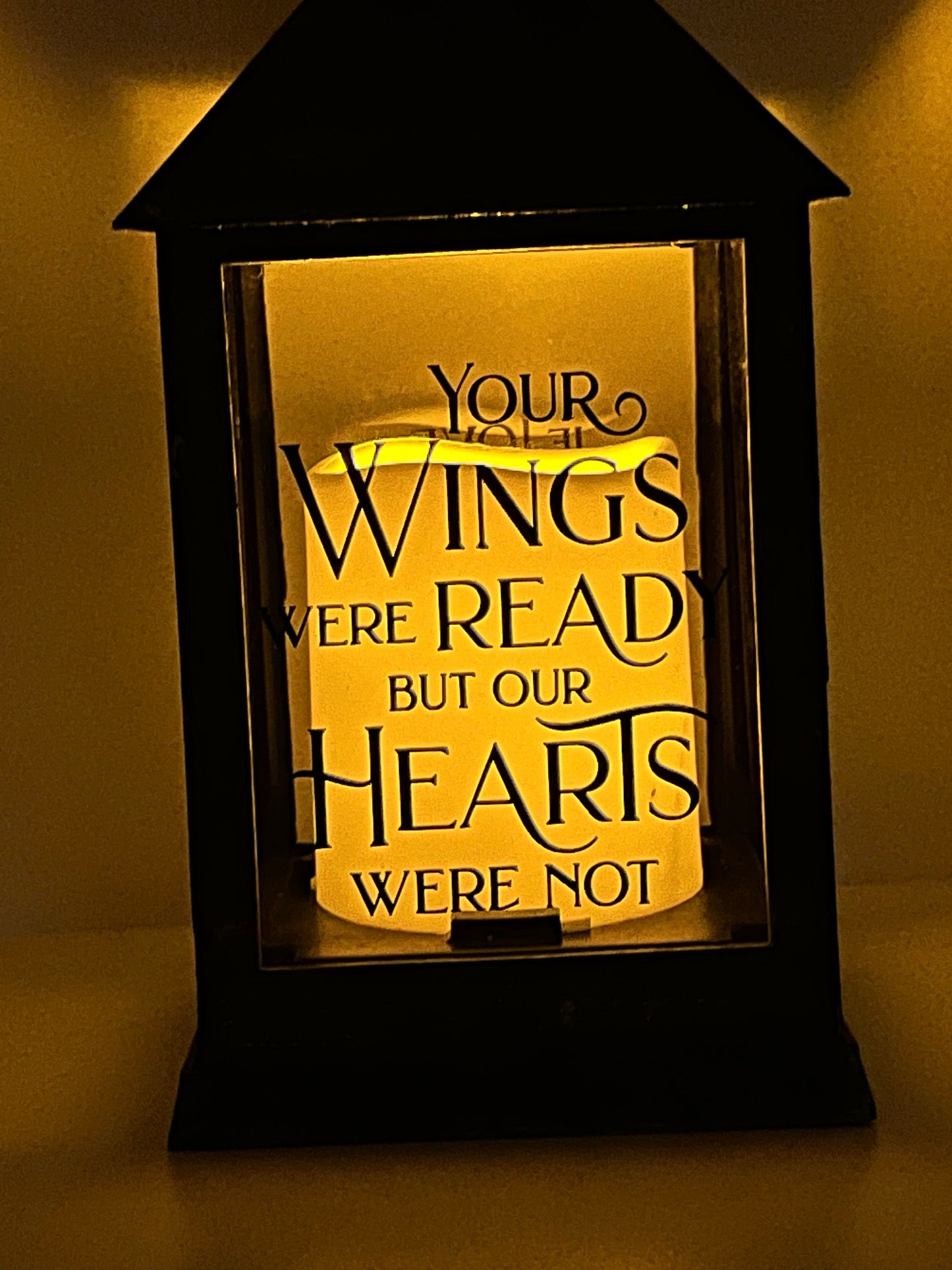 Personalised Memorial Lantern with choice of Verse. Interior and Exterior use. Graveside memorial lantern.