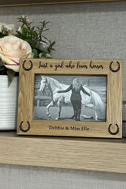 Personalised Horse & Rider Photo Frame | 6×4 or 5×7 | Equestrian Keepsake