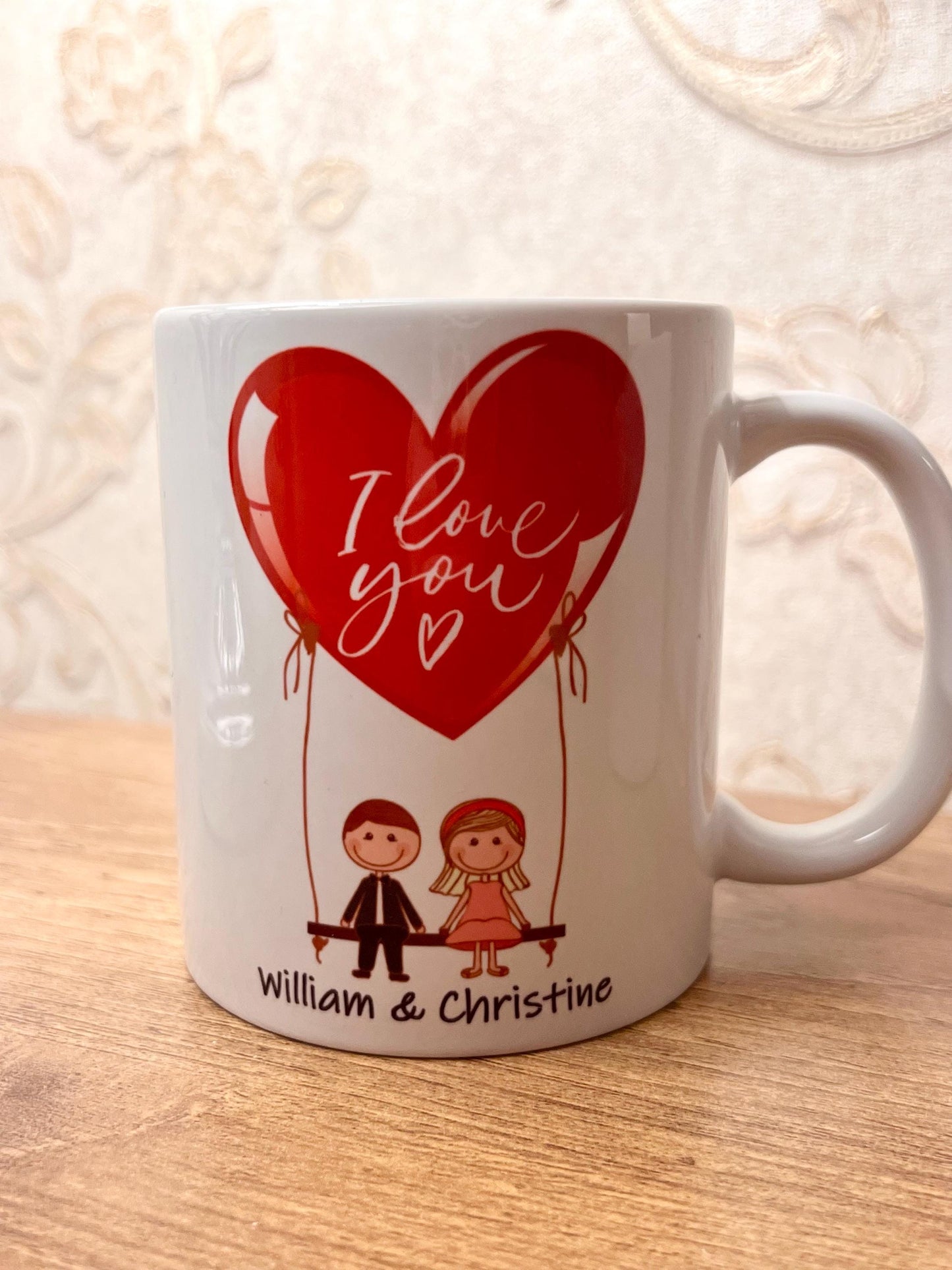 Cute romantic personalised love you mug. Couple , Anniversary just to say I love you. gift girlfriend , boyfriend, wife, etc Birthday gift