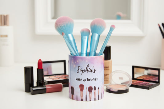 Personalised makeup brush holder, Makeup pot, Makeup organiser. great accessories to dressing table. Birthday gift. Face-painting.