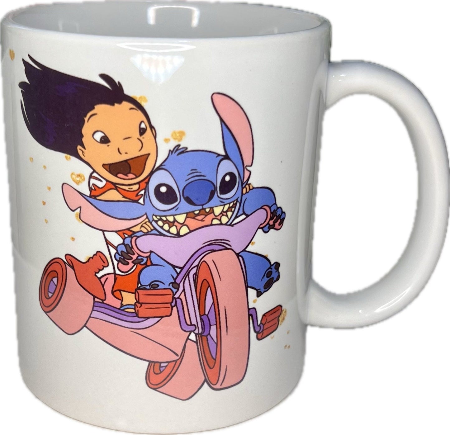 Personalised Stitch cup, mug. 11oz, with any name. Birthday or Easter gift. Choice of front pattern or both. Stitch mug.