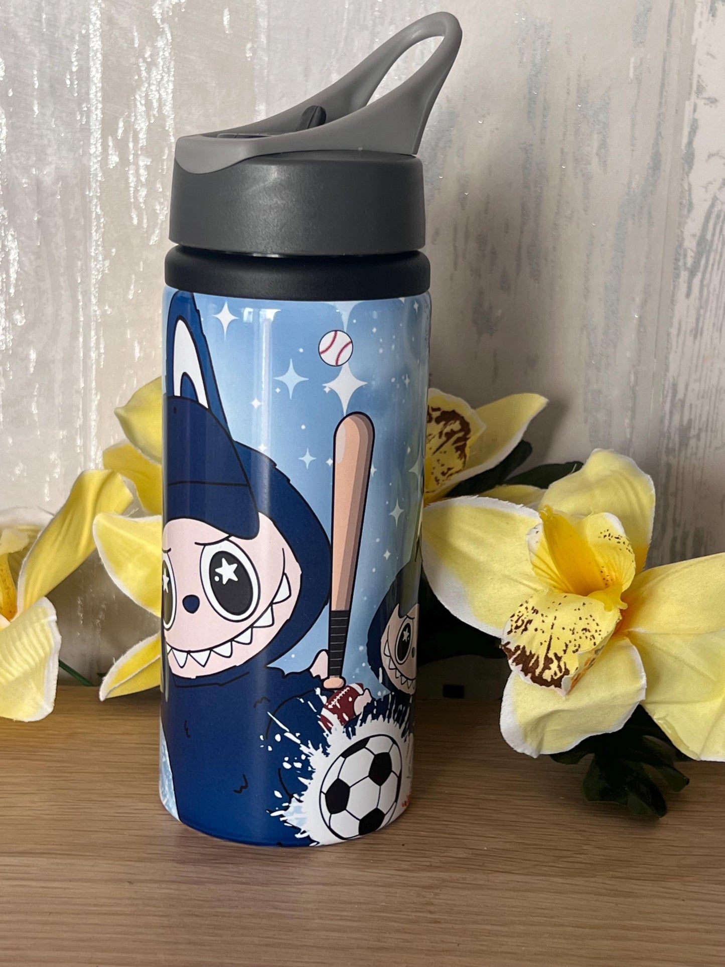 Labubu inspired water bottle | Labubu | girl and boy | aluminium water bottle | child’s water bottle