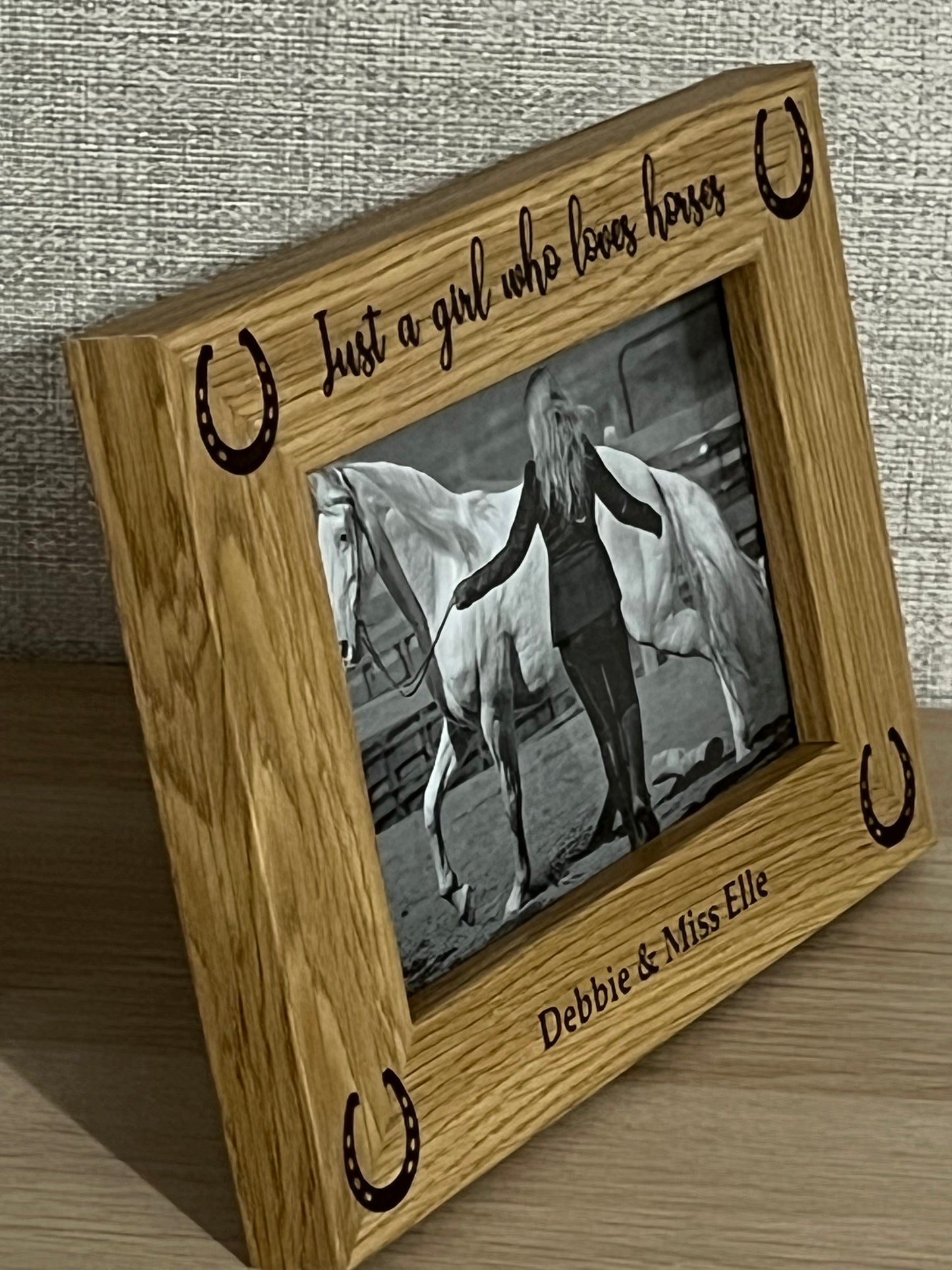 Personalised Horse & Rider Photo Frame | 6×4 or 5×7 | Equestrian Keepsake