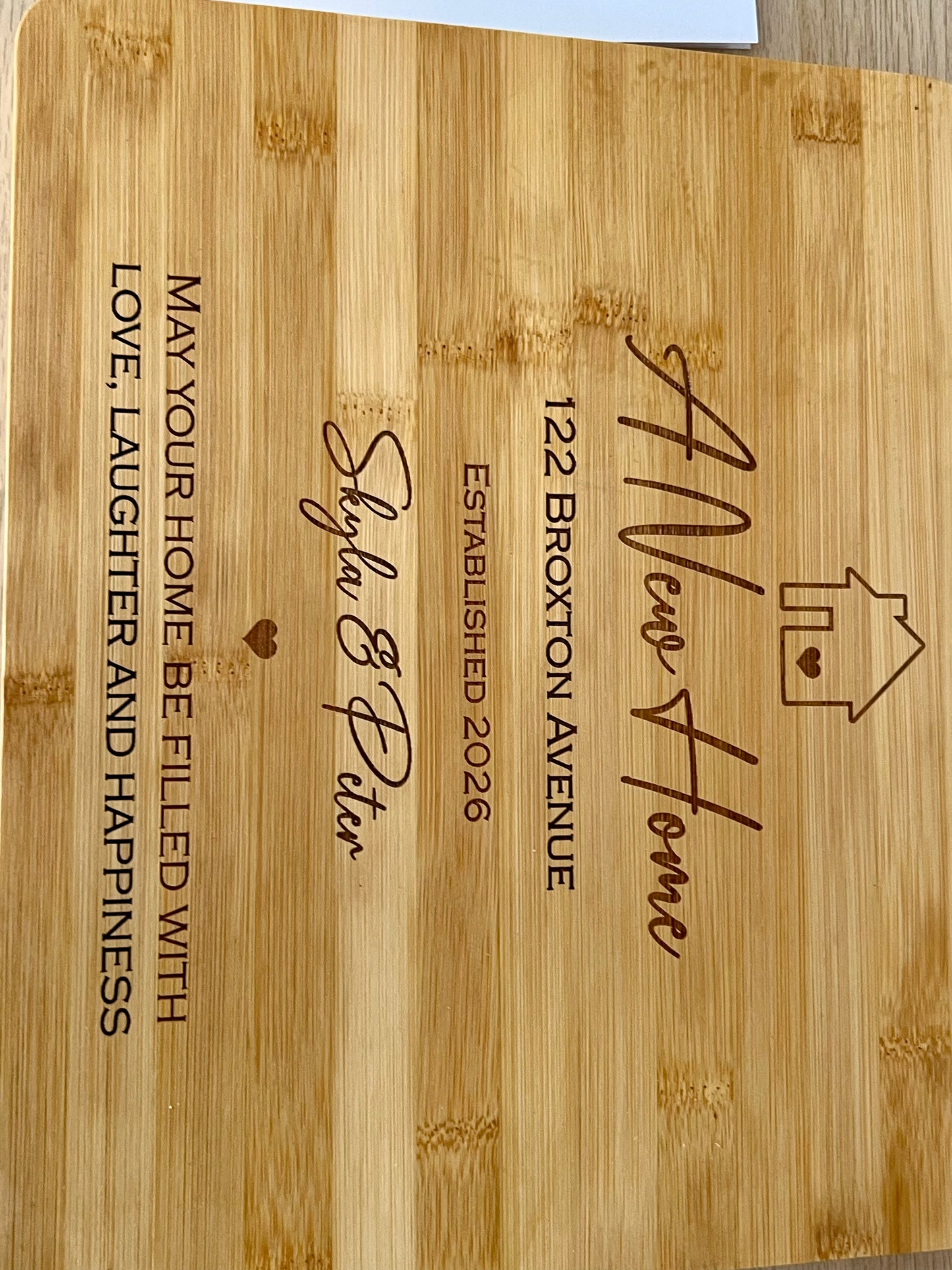Personalised Cutting Board | New Home & Housewarming Gift | Engraved Bamboo