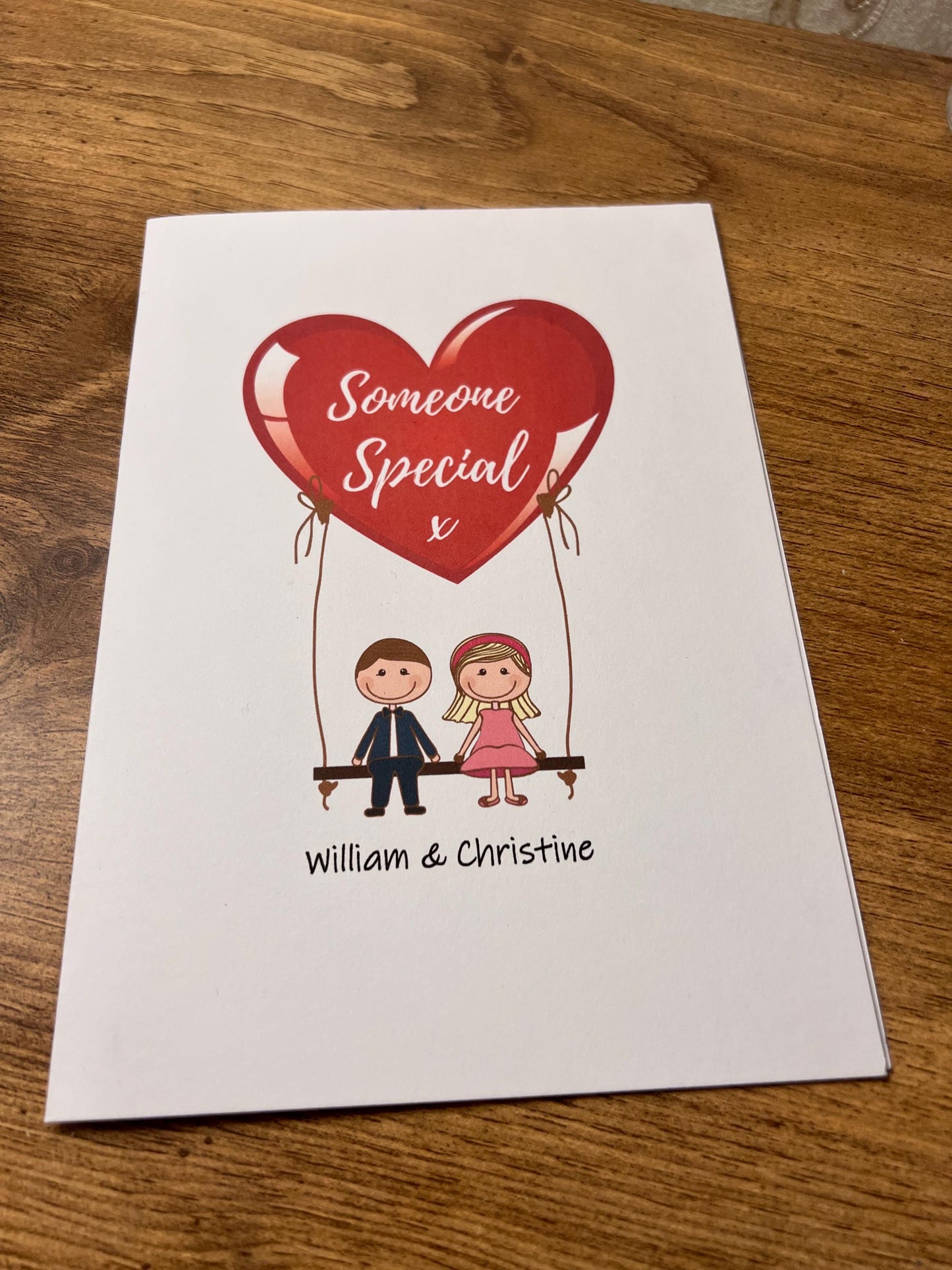A5 21cm x14.8cm. Personalised ‘Someone Special’. Cute romantic. Anniversey etc tell a love one you love them.