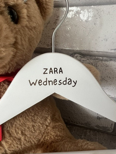 Personalised Children's Engraved Wooden School Hangers | Weekday Uniform Organiser