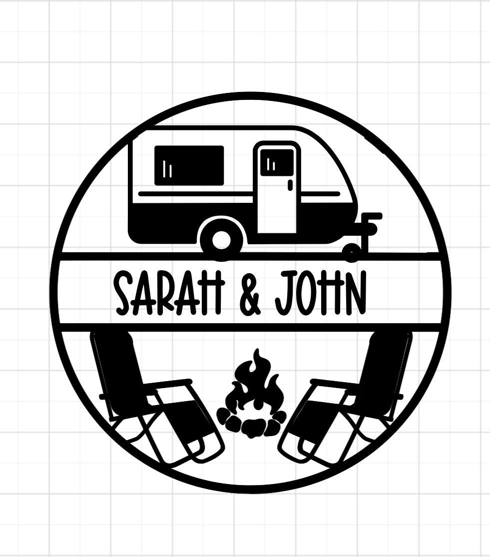 Personalised Motorhome engraved chopping board. Motorhome cutting board. Tourer or Tent design. Any name added.