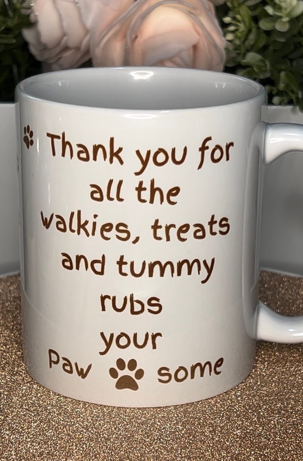 Personalised dog mug. Your Pet photo dog mug. Custom made . Dog mum. Dog Dad. Thank you. Fur baby. furry friend with thank you verse 11oz