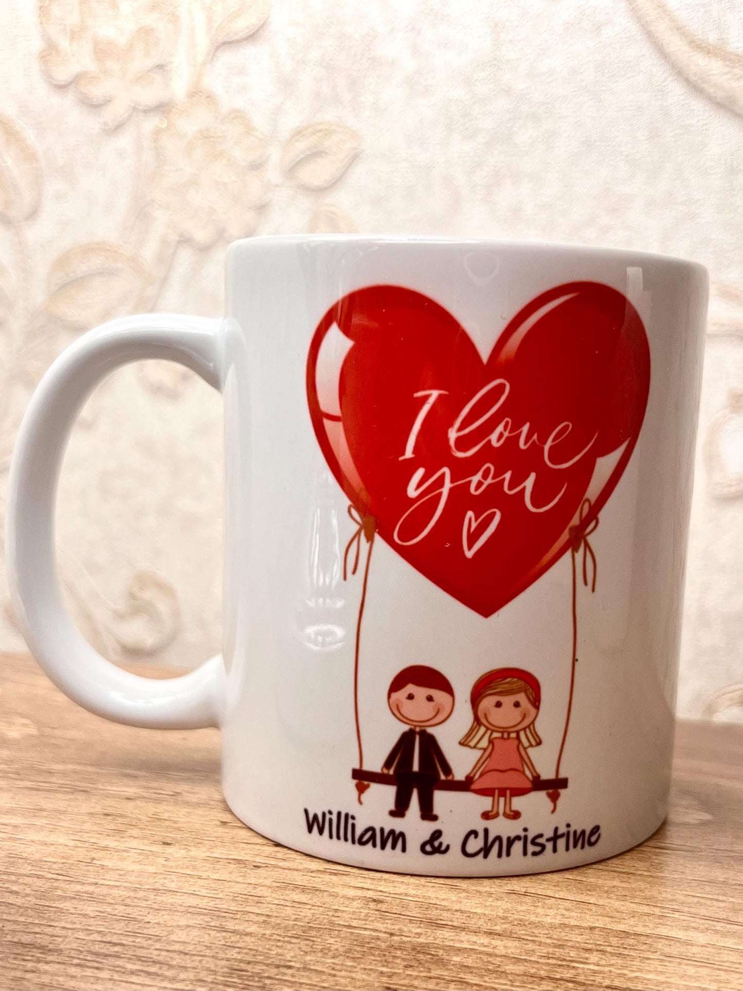 Cute romantic personalised love you mug. Couple , Anniversary just to say I love you. gift girlfriend , boyfriend, wife, etc Birthday gift