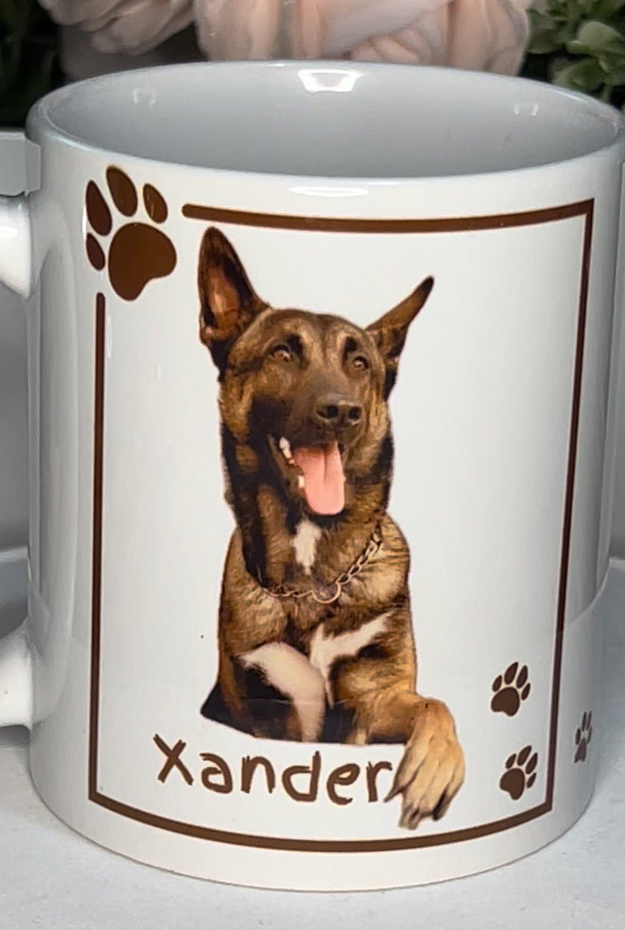 Personalised dog mug. Your Pet photo dog mug. Custom made . Dog mum. Dog Dad. Thank you. Fur baby. furry friend with thank you verse 11oz