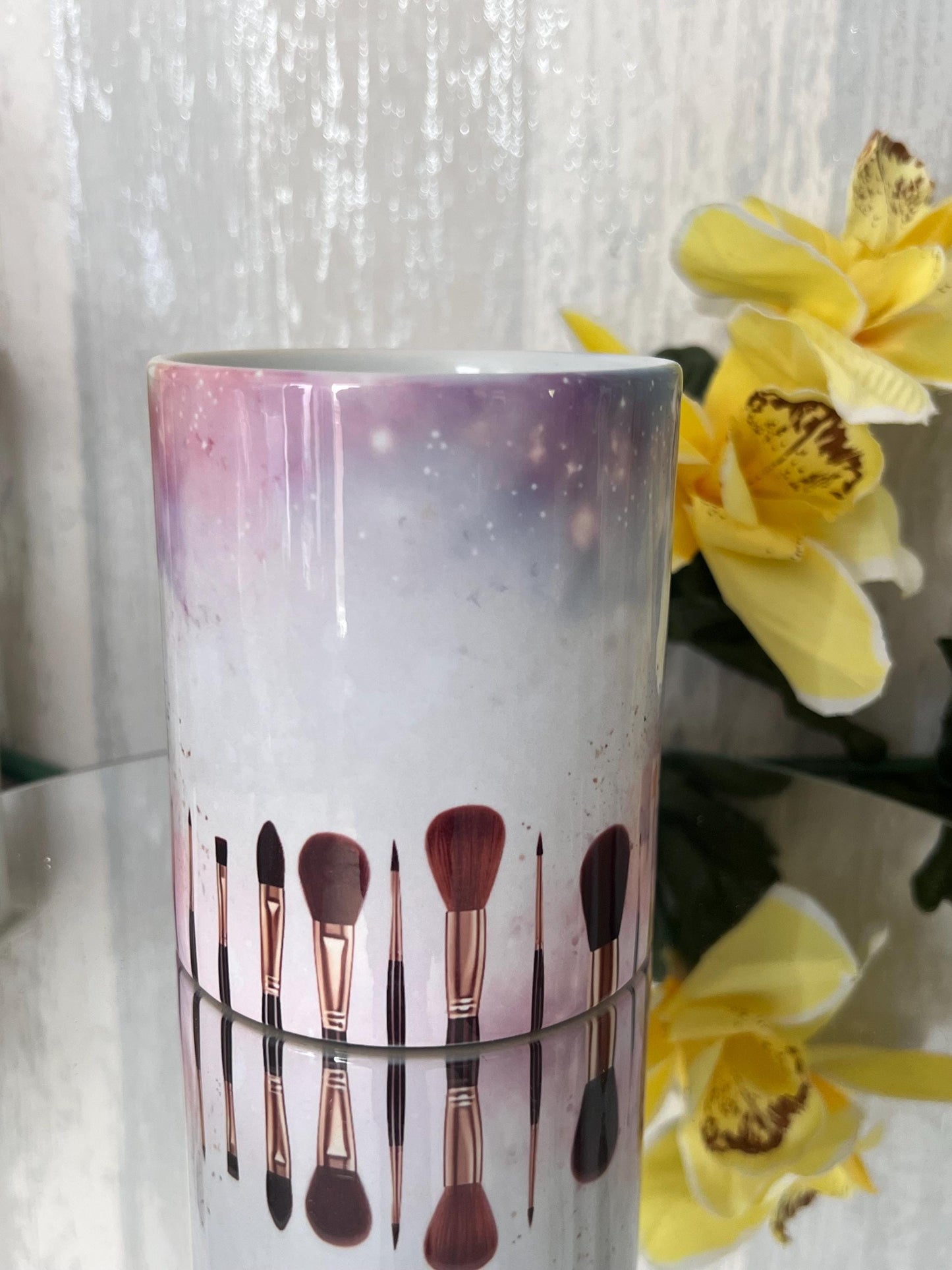 Personalised makeup brush holder, Makeup pot, Makeup organiser. great accessories to dressing table. Birthday gift. Face-painting.