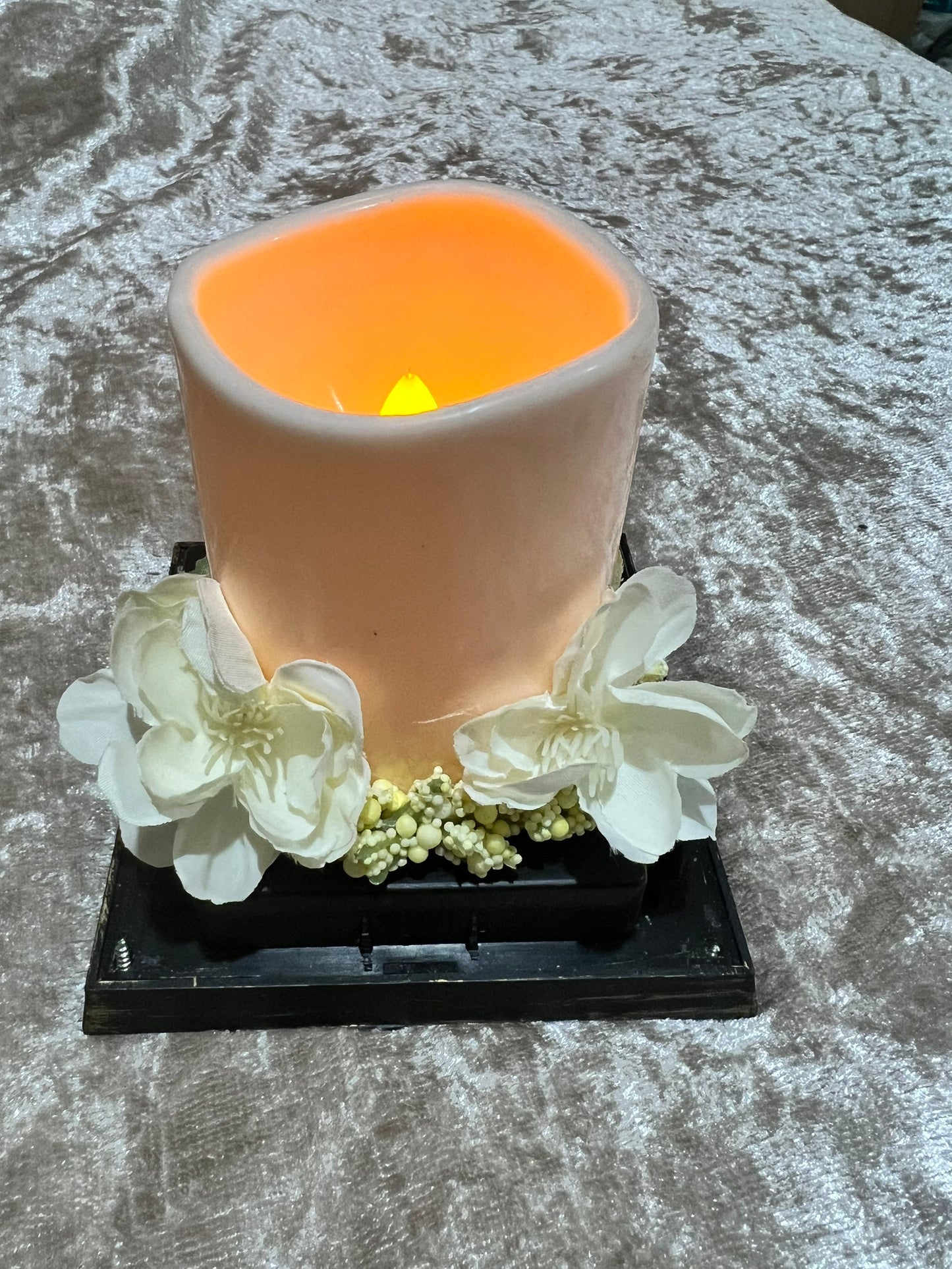 Floral Lantern Black with brushed gold for garden or home.