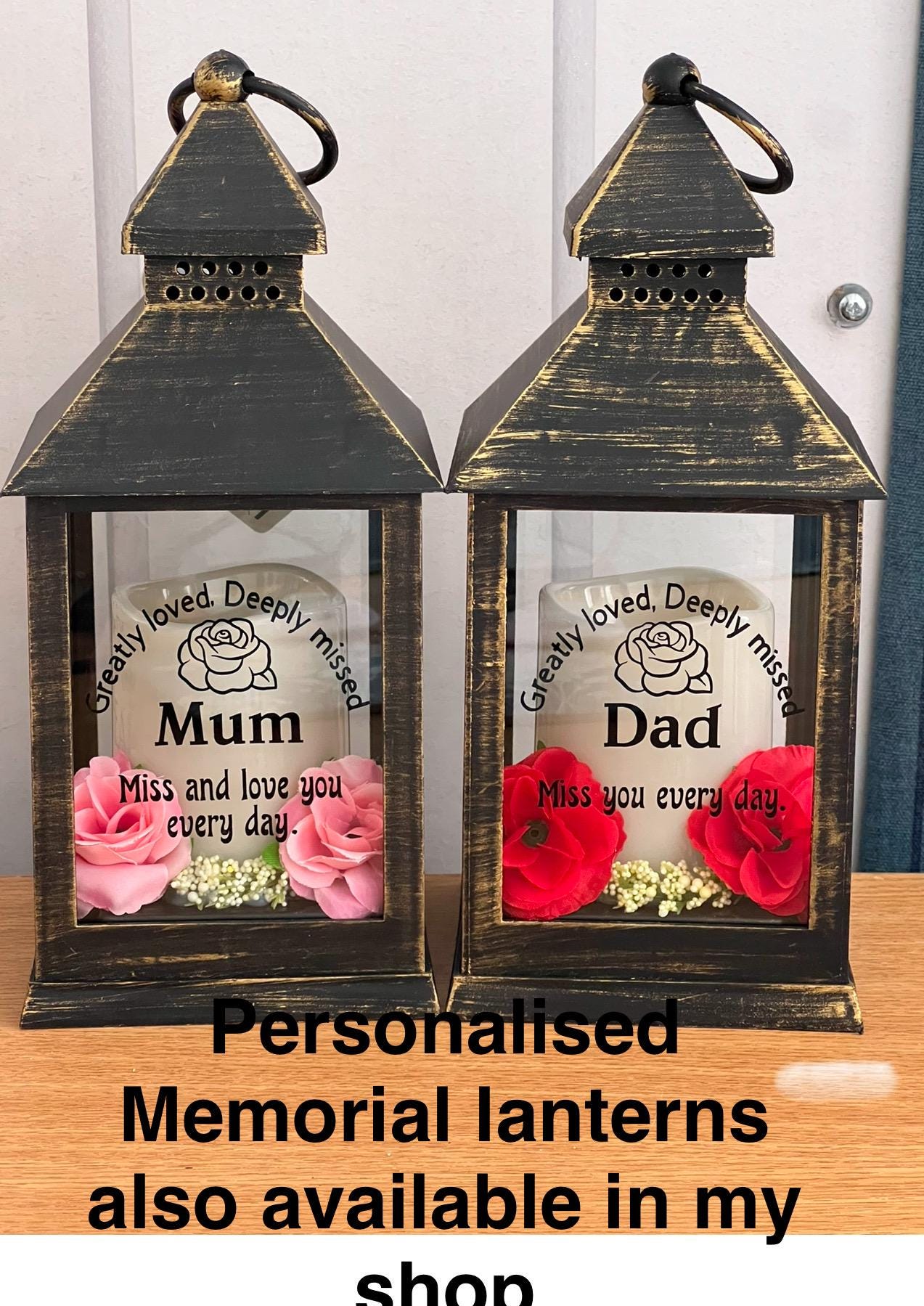 Personalised memorial photo frame. Engraved Mum , Dad, ANY Name or Words …holds 6x4 photo of your loved one. Oak effect.