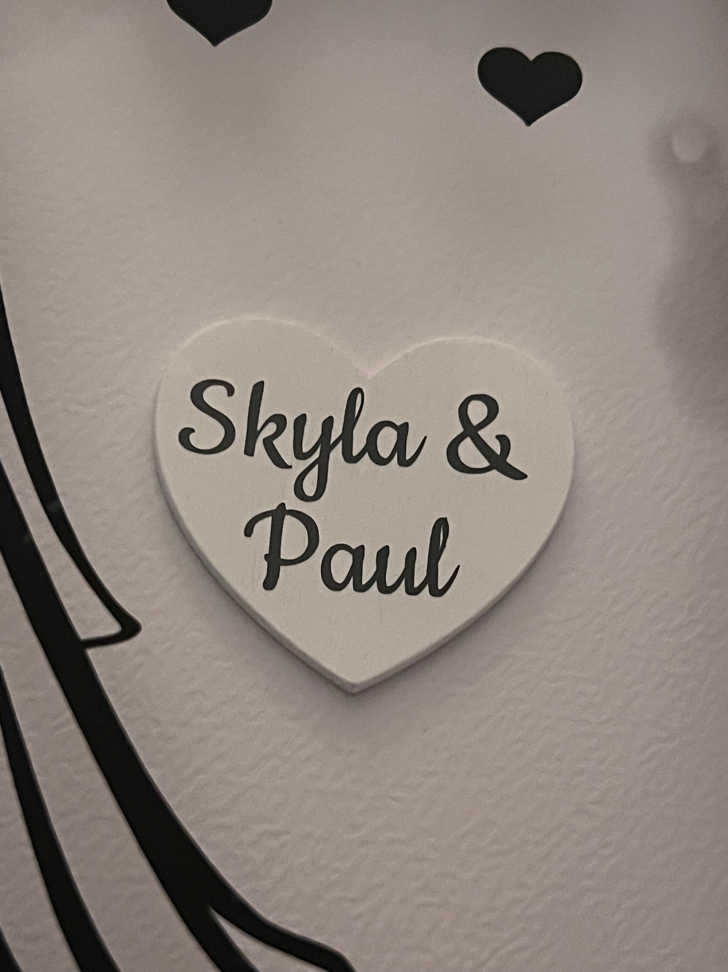 Mr and Mrs. handmade personalised wedding deep box frame with heart. Perfect wedding gift Bride and Groom.