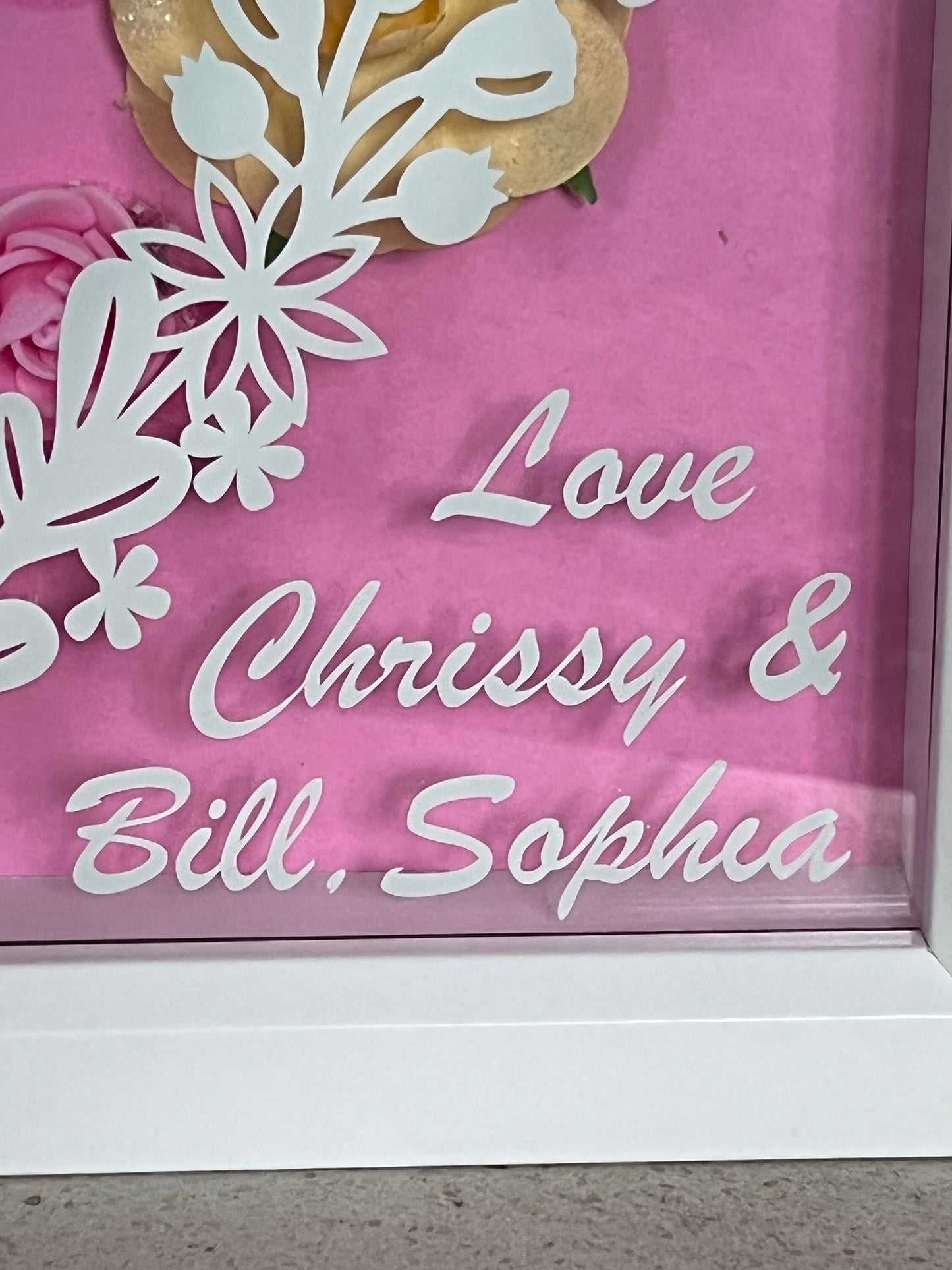 Personalised Birthday floral box frame. Handmade with own words.  Birthday keepsake, Mum, Aunt, Sister, friend Birthday gift.