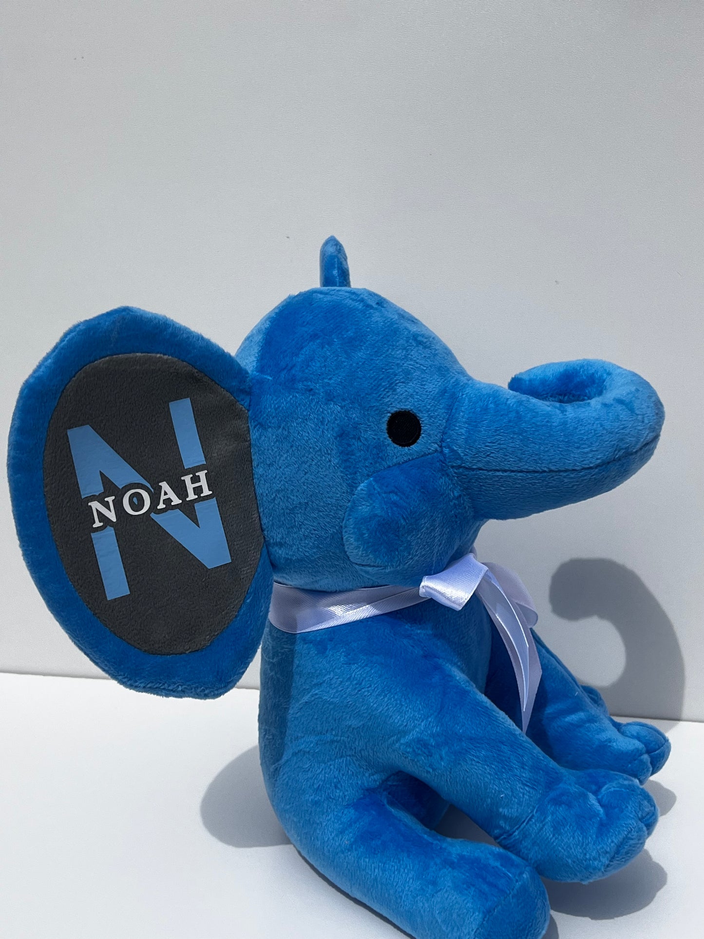Personalised Plush Blue Elephant | Baby Stats Keepsake | New Baby & Shower Gift. Baby Boy