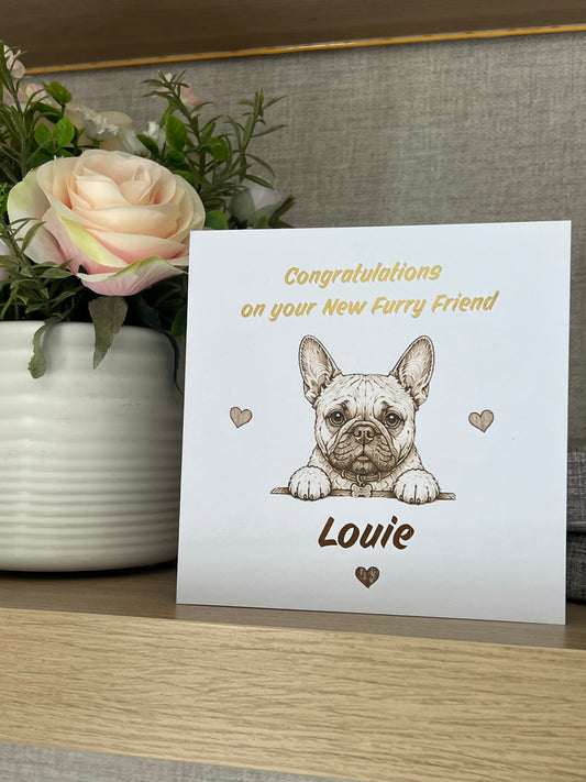 Personalised New Dog Puppy Card | Custom Breed Gold Pink Foil Congratulations