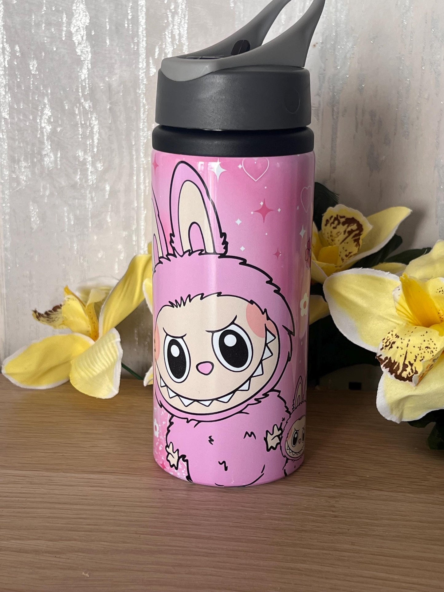 Labubu inspired water bottle | Labubu | girl and boy | aluminium water bottle | child’s water bottle