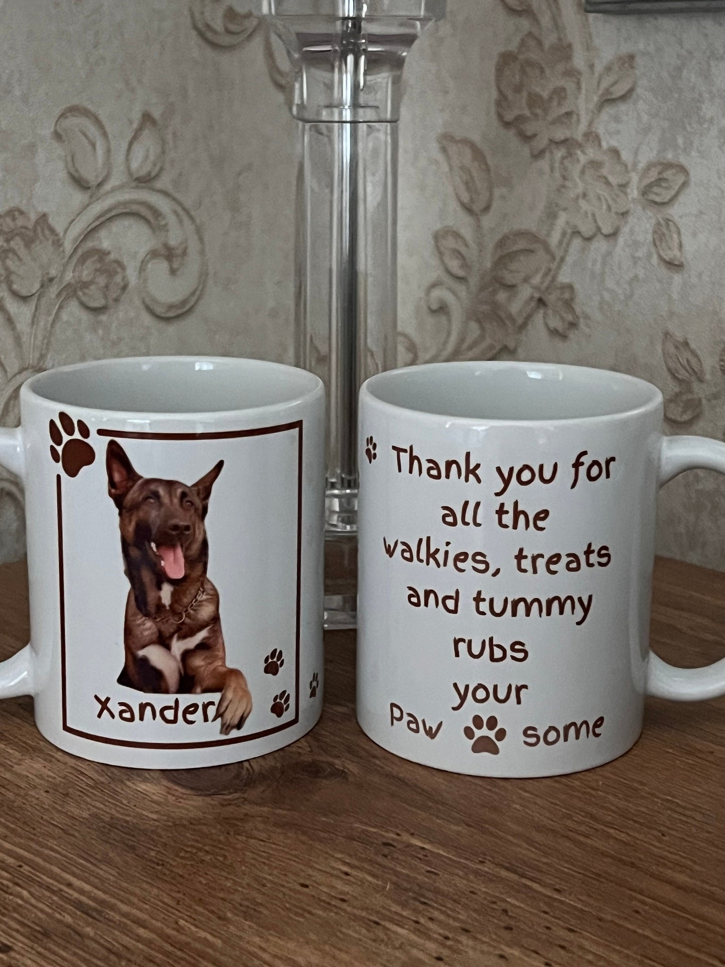 Personalised dog mug. Your Pet photo dog mug. Custom made . Dog mum. Dog Dad.  Thank you. Fur baby. furry friend with thank you verse   11oz
