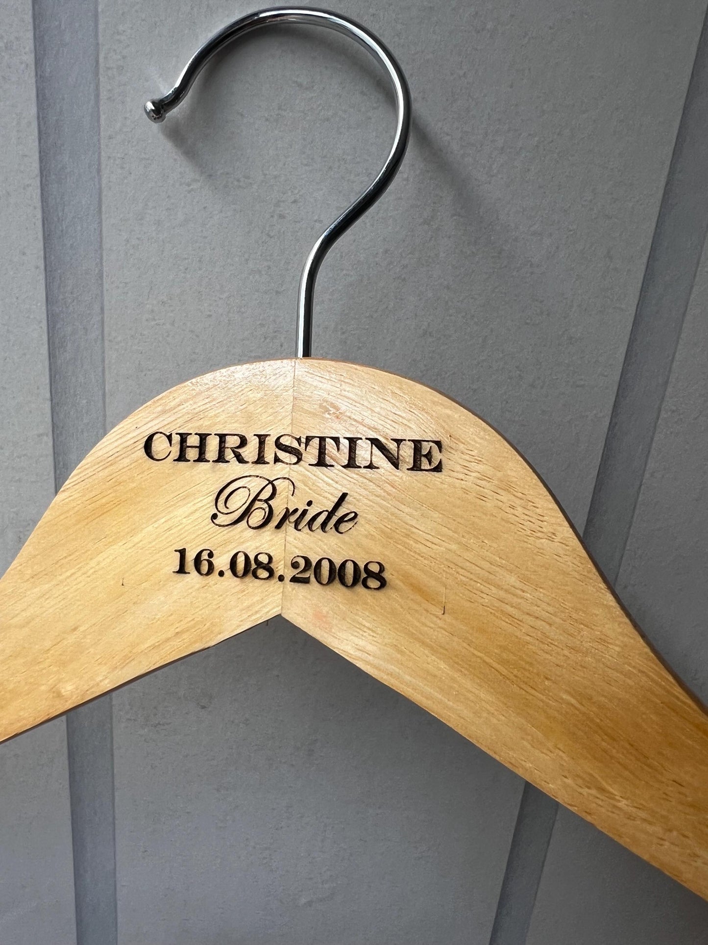 Wedding hanger- Engraved wooden hanger-Personalised to your wedding. keepsake. Bride- Groom-Best man-Bridesmaid-Wedding party-Wedding Favour