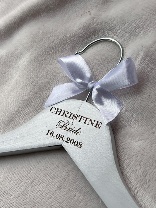 Wedding hanger- Engraved wooden hanger-Personalised to your wedding. keepsake. Bride- Groom-Best man-Bridesmaid-Wedding party-Wedding Favour