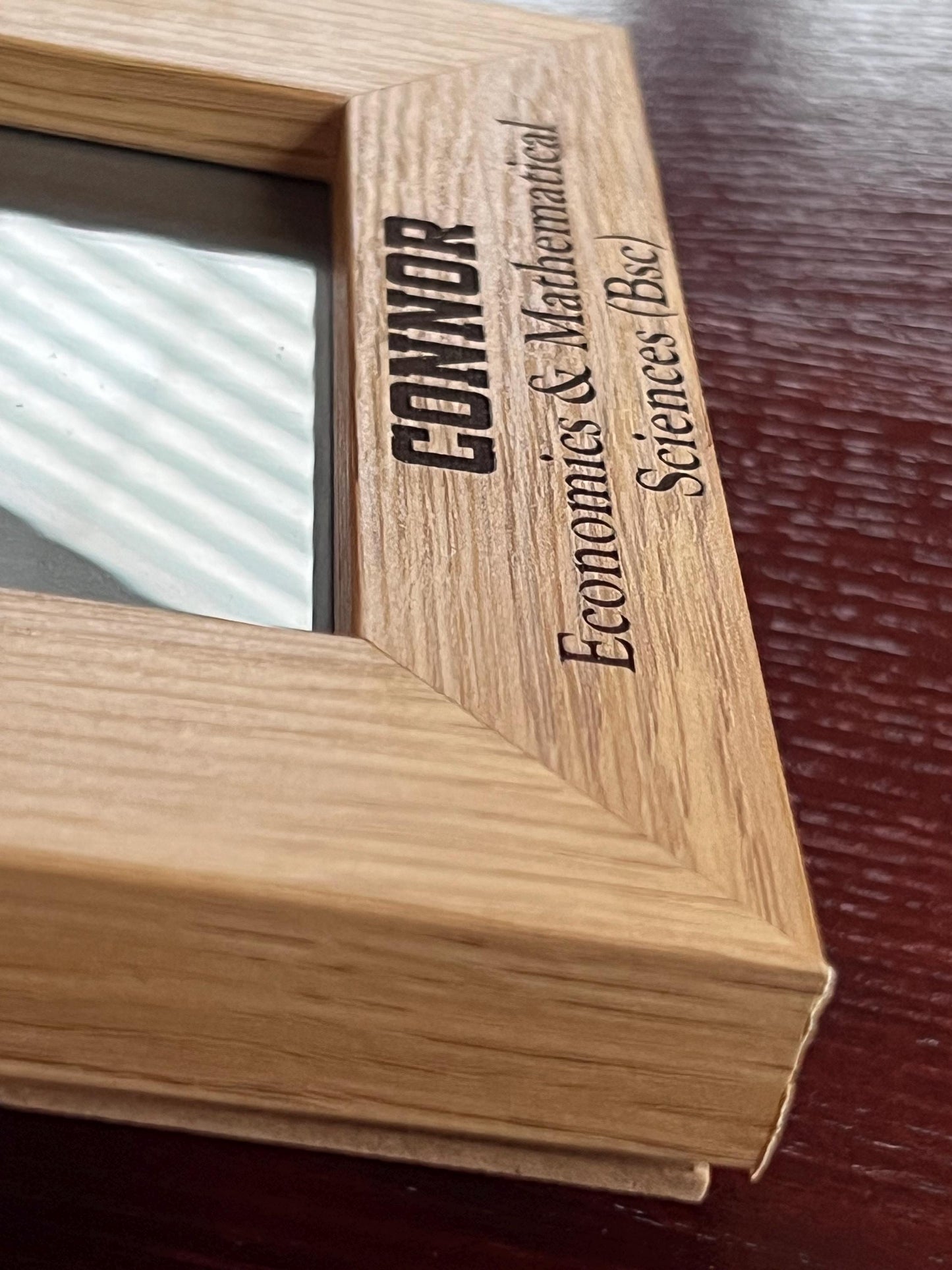 Graduation 2025 Personalised photo frame. Engraved Frame, Oak effect Wonderful way to celebrate graduation. Keepsake. 4x6  custom made