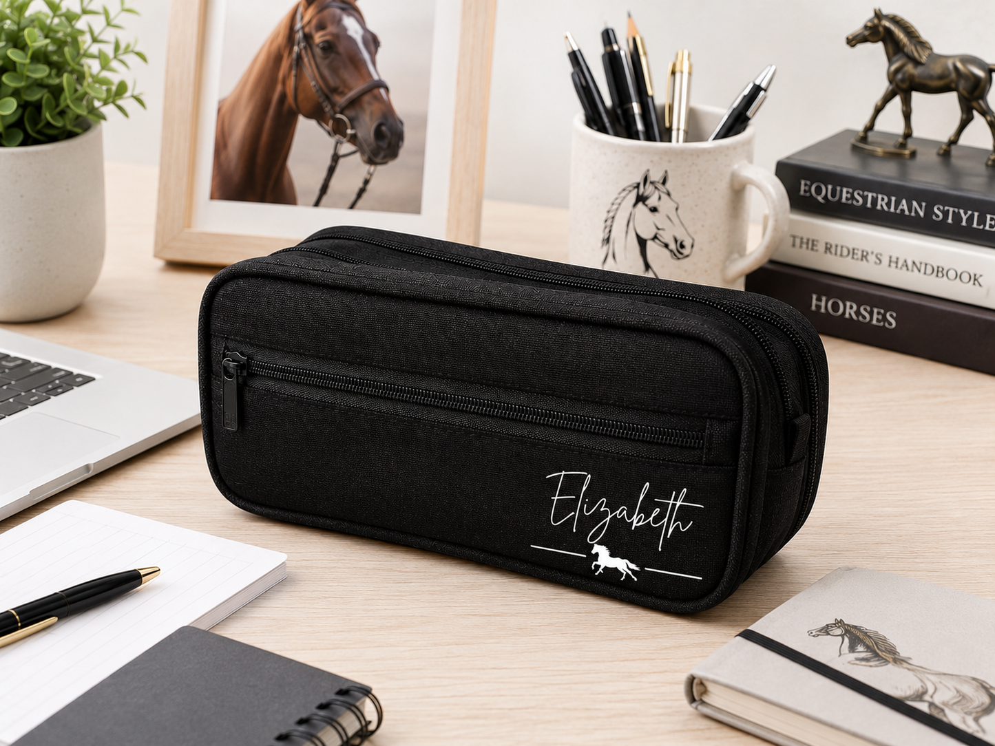 Personalised Pencil Case | Multi-Zip Organiser with Name & Image | School, Uni & Office