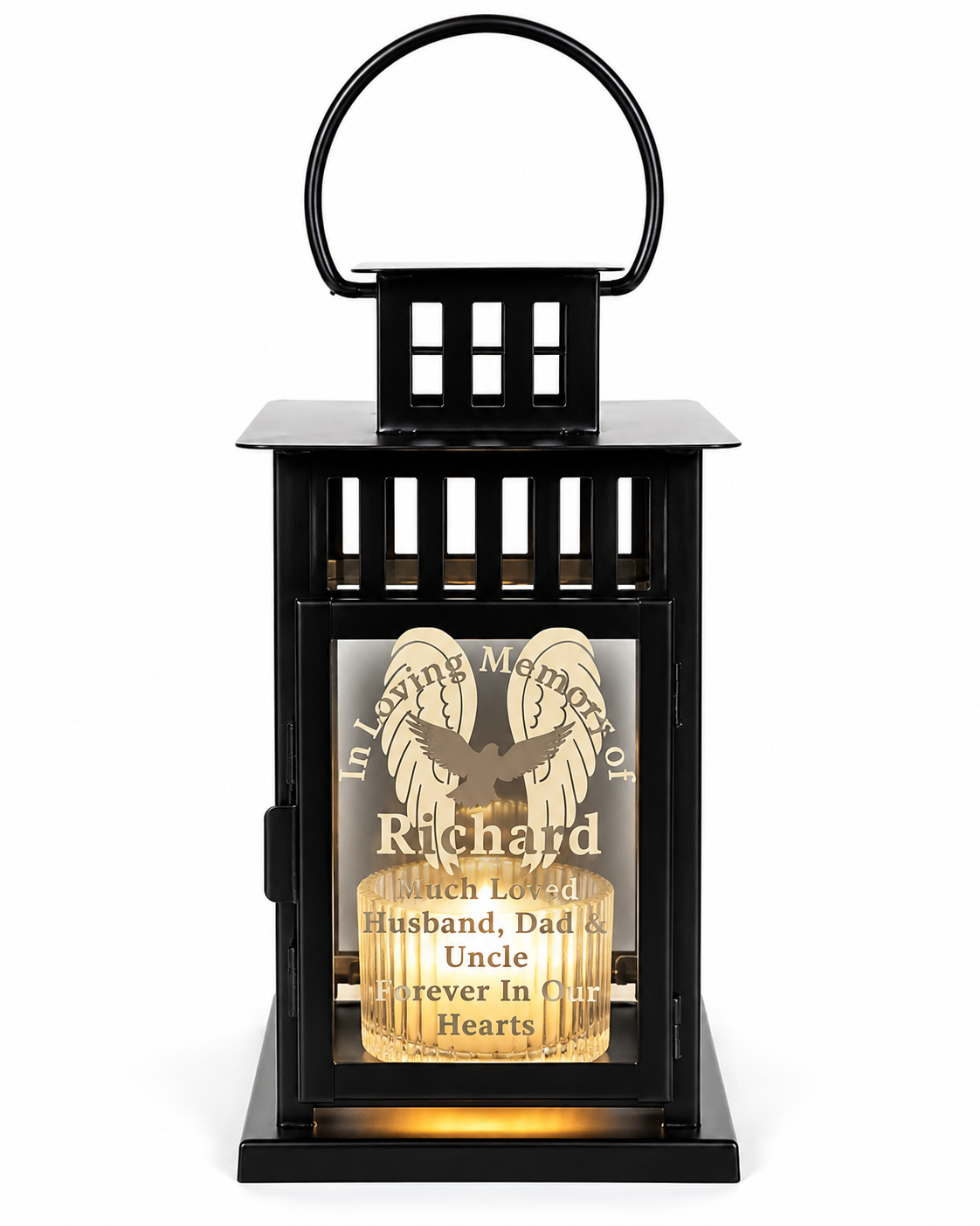 Personalised Memorial Lantern with Tealight, Graveside Remembrance Gift