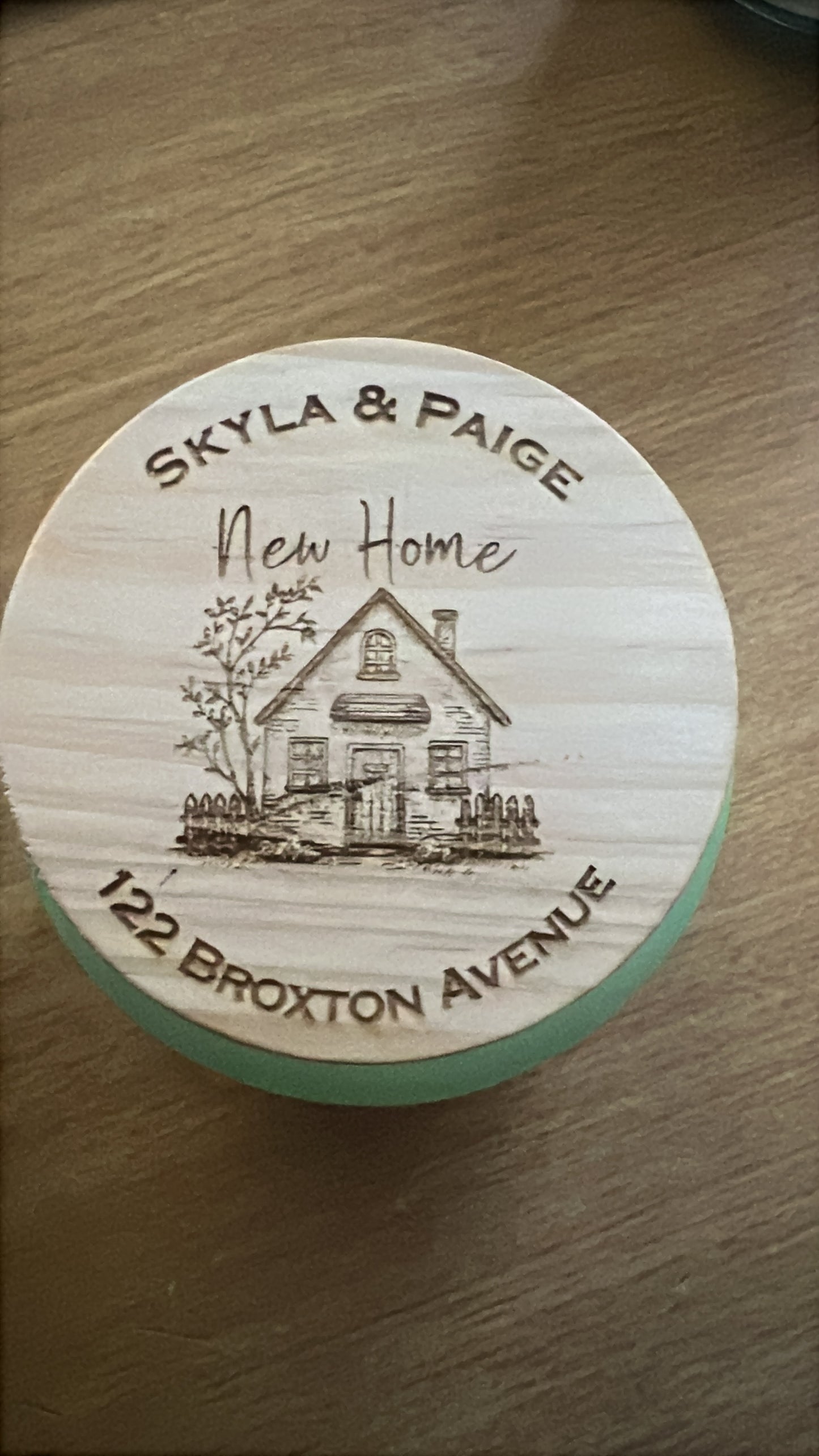 Personalised new home candle. Engraved lid. Congratulations on your new home. House warming gift. Moving gift. Scented candle.