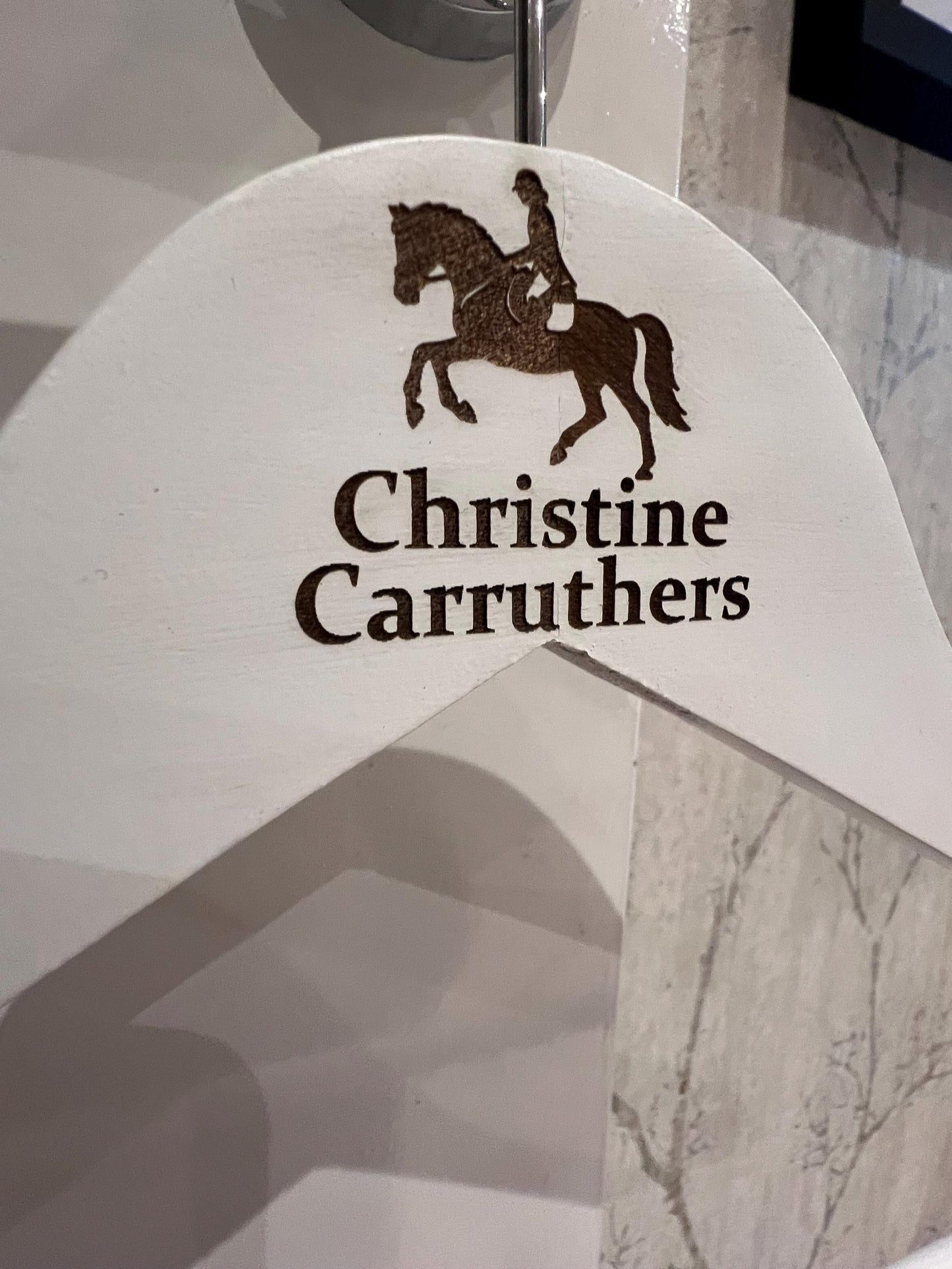 Personalised show engraved horse riding coat hanger-perfect for kit or shows showjumping-eventing-dressage or showing outfits. Equestrian-