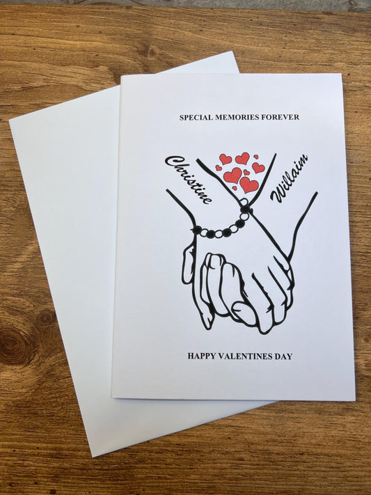 Special Memories forever card for him or her, 21cm x14.8cm. Personalised, Anniversary etc card-with names, birthday, Can change any words