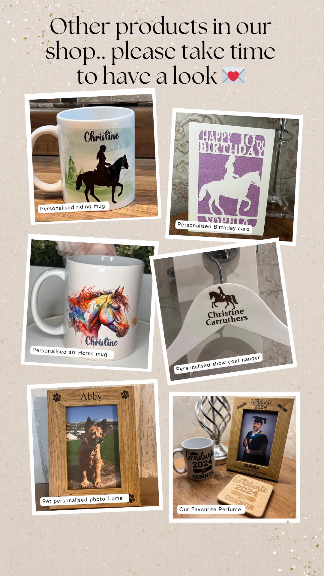 Personalised horse rider mug. 11oz  silhouette horse rider, horse riding,  show jumper, equestrian , Birthday gift Tea-coffee