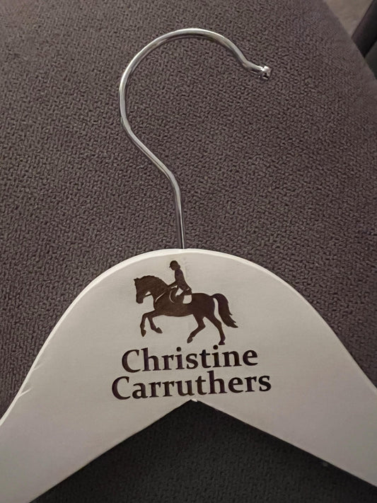 Personalised show engraved horse riding coat hanger-perfect for kit or shows showjumping-eventing-dressage or showing outfits. Equestrian-