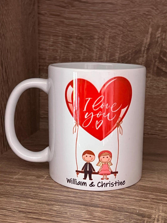 Cute romantic personalised love you mug. Couple , Anniversary just to say I love you.  gift girlfriend , boyfriend, wife, etc Birthday gift