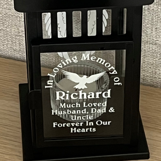 Personalised Memorial Lantern with Tealight, Graveside Remembrance Gift