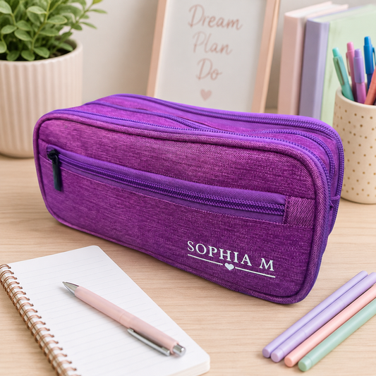 Personalised Pencil Case | 4-Zip School & University Stationery Organiser