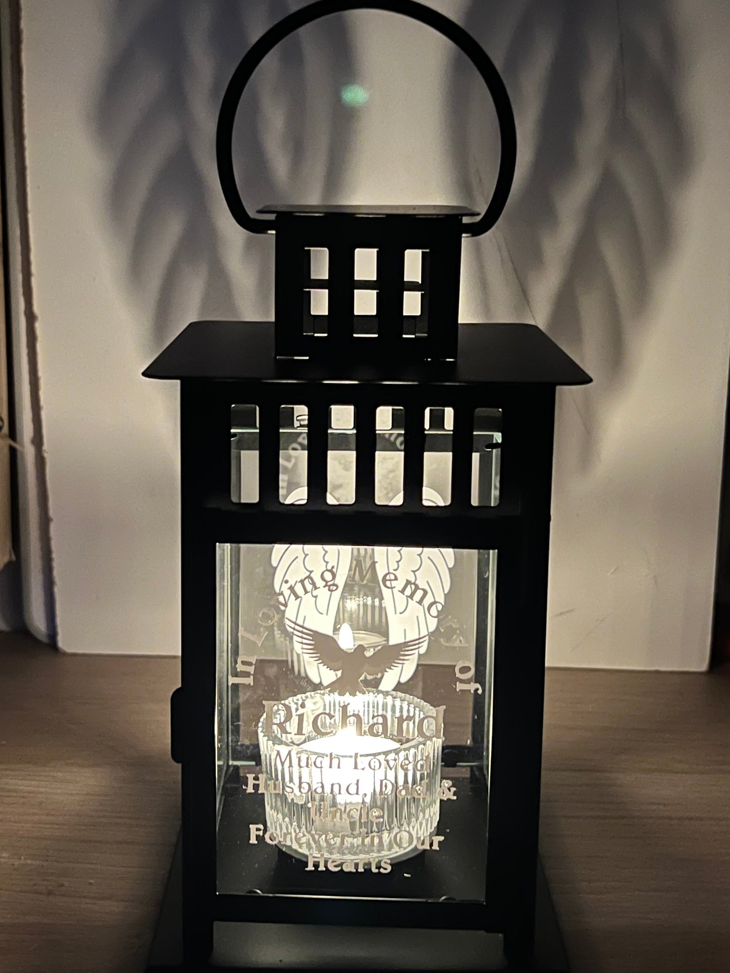 Personalised Memorial Lantern with Tealight, Graveside Remembrance Gift