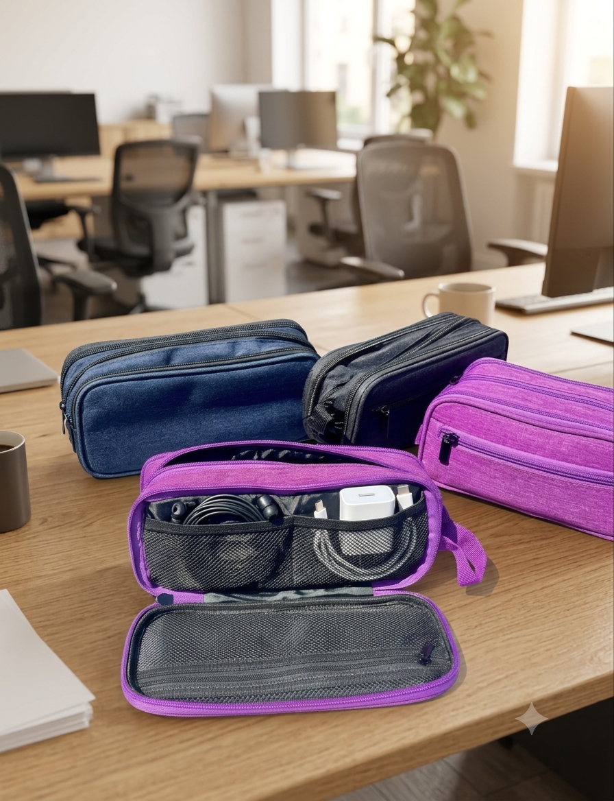 Personalised Pencil Case | Multi-Zip Organiser with Name & Image | School, Uni & Office