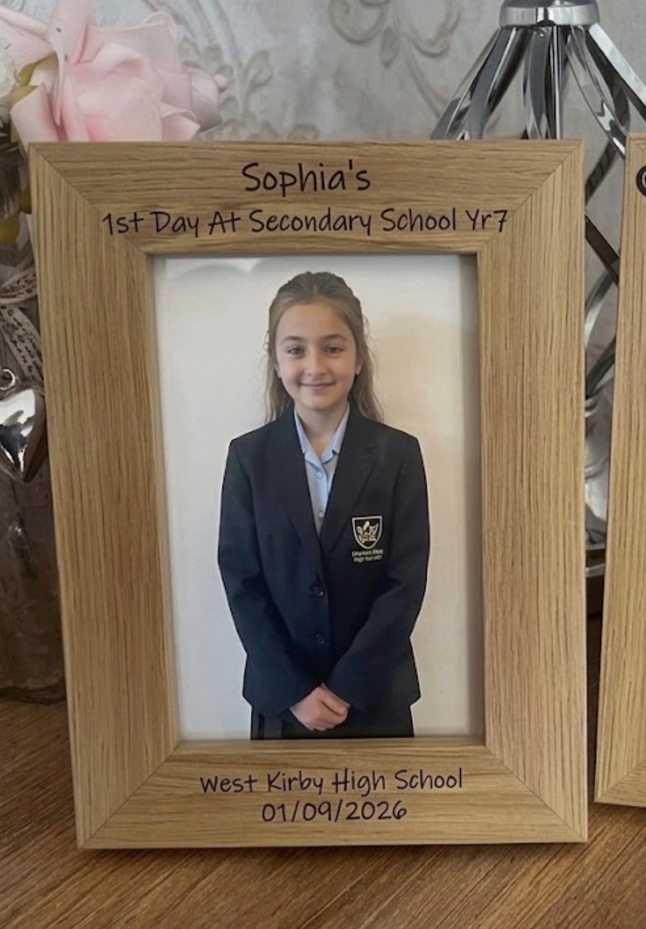 Personalised First Day of School Photo Frame - Oak Effect 6x4