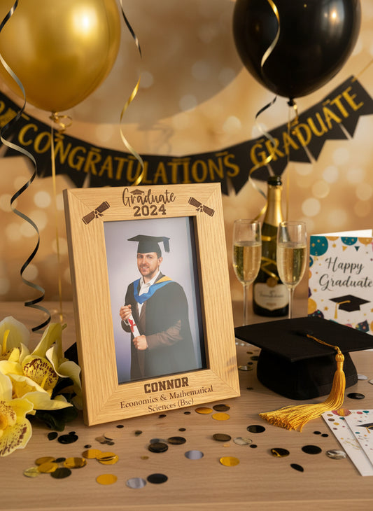 Personalised Graduation 2025 Photo Frame - Oak Effect 6x4